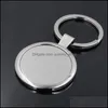 Keychains Lanyards Stainless Steel Key Ring Metal Blank Tag Keychain Creative Advertising Custom Logo Keyrings For Promotion Gifts Otiun