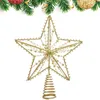 Juldekorationer träd toppare stjärna pärlkedja pentagram trädtopp prydnad utsökta hantverk för dekorera vardagsrum