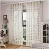 Rideaux Rideaux Jacquard Plume Sheer Rideaux Blanc 1 Panneau Jinya Home Decor Élégant Fenêtre Sns Pour Enfants Chambre Porte Living Drop Dhzkd