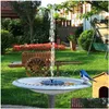 Decorações de jardim Fonte solar Iluminação LED Bomba redonda Recurso de água Construir na piscina de banho de banheira de pássaros de bateria flutuando com dhbk1