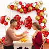 Andere dekorative Aufkleber Rot weiße Ballon Girlande Bogen Kit Gold Simulation Blätter Konfetti Ballon für Valentine Babyparty Hochzeits Geburtstagsfeier Dekor 230110