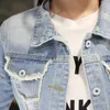 Женские куртки джинсовая куртка женская осень смешная мультипликация длинная женщина винтажная уличная одежда панк стиль Джин Касако Феминино