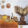 Decorative Flowers Wreaths 4Pcs Dried Palm Leaves Fans Bohemian Spears Artificial Plants Tropical Drop Delivery Home Garden Festiv Dhvjw