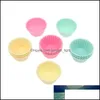 Cake Tools 12 PCS Sile Cupcake Cup Tool Bakeware Bakning M￶gel och muffin f￶r DIY med slumpm￤ssig f￤rg Drop Delivery Home Garden Kitchen DIN OT7T0