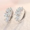 Hoop Earrings 2023 Real 925 Sterling Silver Crystal Circle Earring For Women Making Jewelry Gift Wedding Party Engagement