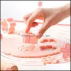 Bakning bakverk verktyg sakura cookie mögel stämpel kex skärare rosa blomma blommor verktyg blomma fondant charm diy u2k8 droppleverans h dhkyo