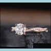 With Side Stones Women Inlay Zircon Alloy Ring Jewellery Crystal Rhinestone Plated Gold Lady Fashion Rings Mticolor Simplicity 2 8Hj Ot4Xv