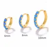 Hoop Earrings CANNER 6/8/10mm Turquoise Zircon For Women 925 Sterling Silver Hoops Pendientes Plata Wedding Gifts Jewelry