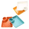 Plates Plate Sushi Dumpling Dish Appetizer Wasabi Small Snack Bowl Saucestorage Serving Divided Ceramic Tray Fries French Flavor