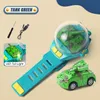 Mini Cartoon RC Small Car Analog Watch Remote Control Cute Infrared Sensing Model Batteryed Toys For Children Gifts