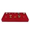 Smycken påsar röd sammet ring display förvaringsfack 11 22 3 cm