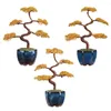 Takı Torbaları Tumbeelluwa Bonsai Stil Alüminyum Tel Seramiklerle Şans Para Ağacı Plastik Çim Oda Dekoru Süslemeleri İçin