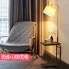 Floor Lamps USB Wireless Charging Wood Bracket Design Living Room Led With Shelf Bedroom Bedside Lamp Study Standing Lights