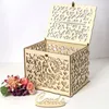 ギフトラップDIYウェディング夫人木製カードマネーボックスケースロックの素朴な美しいケース
