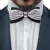 Bow slipsar basaga strass för män paljett bowties med justerbar längd bröllop