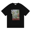 Camisetas Masculinas 21SS Designer Brand Rhude Summer Patterns Bordado Com Letras Camisetas Manga Curta Tamanho EUA M-XL