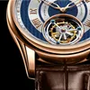 손목 시계 Hazeal Tourbillon Men Watch Mens Automatic Watche Luxury 50m 방수 기계식 손목 시계 사파이어 거울 가죽 스트랩