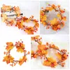 Decoratieve bloemen Kratherthanksgiving slingersring herfstdeur herfst blad decor mini Halloween Maple Pumpkin Party Berry Front Festival