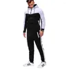 Erkeklerin Trailtsits Patchwork eşofmanları Erkekler Set Bahar Sonbahar Ter Takımı Erkek Spor Giyim Hoodie Sweatpants 2 Parçası Jogger Kıyafet