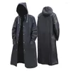 Vestes de course hommes imperméable EVA longue poche de pluie veste pour hommes avec capuche imperméable léger pour actif noir