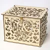 Prezent DIY Wedding Mr Pani Wooden Card Money Box Case With Lock Rustic Beautiful