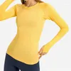 Camicie attive nepoagym color oceano stretto fit da donna senza soluzione di continuità a maniche lunghe morbide camicia da yoga elastica da allenamento leggero per palestra