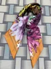 Écharpe carrée pour femmes, foulards de bonne qualité, 100% soie sergée, couleur orange, pinte, lettres, étoiles, motif floral, taille 90cm - 90cm