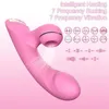 Sekspeelgoed Massager Adult Massager 14 Modi Clit Sucker Rabbit Vibrator Dildo G Spot Zuigen stimulatie Vaginale masturbator Verwarmingsgoederen Speelgoed voor vrouwen