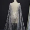 Avvolge Mantello da sposa con perle di lusso con polvere d'oro Coprispalle bolero lungo 3 metri per accessori da donna