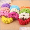 Dekoracyjne kwiaty wieńce 144pc2cm mticolor pianka róża sztuczna bukiet DIY DEAMED WEDLID DECORATION Flower Bachelorette Party Fa Dhvgp