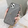 Yezhou2 designer mobiltelefon bling telefonfodral för huawei p30 pro 40 mate 30 pro lyx sequined card-insatsing plånbok crossbody lanyard nytt äpple 13 skyddande omslag