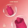 Sex Toys Massager Rose Shape Clitoral Vibrator med tjock tunga för Wome CLIT Nipple Oral Slicking Female Masturbation Toys Womans