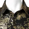 Camisas casuais masculinas Paisley Paisley Luxurno Camisa Floral Men Jantar de Casamento Denador Africano Mens Chemise Homme