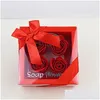 Party Favor Valentijnsdag Rose Gift Box 4 Soap Flower Romantisch Eeuwige bloemen Moeder Verjaardag Geschenken Druppel Delivering Huis Gar Dhttc