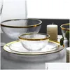 Plats Assiettes En Verre Clair Coup D'or Vaisselle Chargeur Assiette Dîner Transparent Gâteau Dessert Bol Set Table En Gros Bk Drop Del Dhtn0