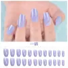 False Nails 24Pcs Matte Long Coffin Nail Tips Full Cover Artificial Fingernails Wearable Press On With Glue Manicure