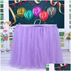 Tischrock TLE Tischdecke für Party Hochzeit Home Dekoration Geschirr Röcke Tutu Geburtstag Textil Drop Lieferung Gartentextilien Clo Dh0Sd