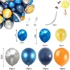 Outros adesivos decorativos Espaço tema Balão Arco Kit AGate Metallic Blue Prata Balão Balão Baby Charff Kids Boy Feliz Aniversário Supplies 230110