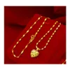 Hänghalsband mode äkta 18k guldhalsband för kvinnor bröllop engagemang smycken älskar hjärtkedja choker födelsedagspresent flicka 82 otwoc