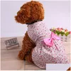Dog Apparel Pet Dress Skirt Clothes Autumn Spring Wedding Birthday Fancy Outfit Drop Delivery Home Garden Supplies Dhafk