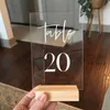 Party Decoration Wedding Table Numbers With Holders Clear Acrylic Calligraphy Signage Wood Number Decorations Party