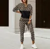 2022 Tracksuits Women Elegant Two-Pieces Suit Sets Female Stylish Casual Print Coat & Pant