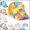 Chapeaux De Fête Fournitures D'été Tiedye 6 Couleurs Maille Creux Messy Bun Casquette De Baseball Chapeau De Camionneur Rapide Envoyer Drop Delivery Maison Jardin Festif Dhlqc