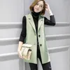 Gilets pour femmes Manteau de gilet pour femme 2023 Version coréenne de vestes d'automne-hiver veste sans manches en laine femme gilet long vêtements d'extérieur