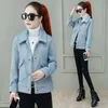 Kvinnors ullimitation Mink Velvet Coat 2023 Women Winter Jacka Korean Löst tjock kort överrock Slim Elegant Female Cashmere Tops W20