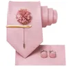 Design designerka na szyję różowe złoto różowy solidny jedwabny krawat ślubny dla mężczyzn kostki do mankietu męskie modne przyjęcie biznesowe Dropshi206d