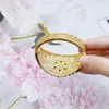 バングルネビソン樹脂女性のための花の金色の民族結婚式ラインストーンモロッコジュエリーギフト