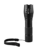 T6 Flashlight Telescopic Zoomable Aluminium ficklampor 5 Mode Outdoor Tactical Hunting Camping Lamps med 18650 Batteriladdare