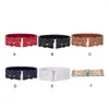 Belts Women Elastic Belt Wide Stretch Waist Corset PU Leather Waistband Dress Costume Waistbelt Buckle Locking Light Tan