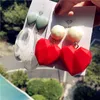 Dangle Earrings & Chandelier Korean RetroTransparent Big Round Set Red Acrylic Heart Jewelry For Women Resin Trendy 2023